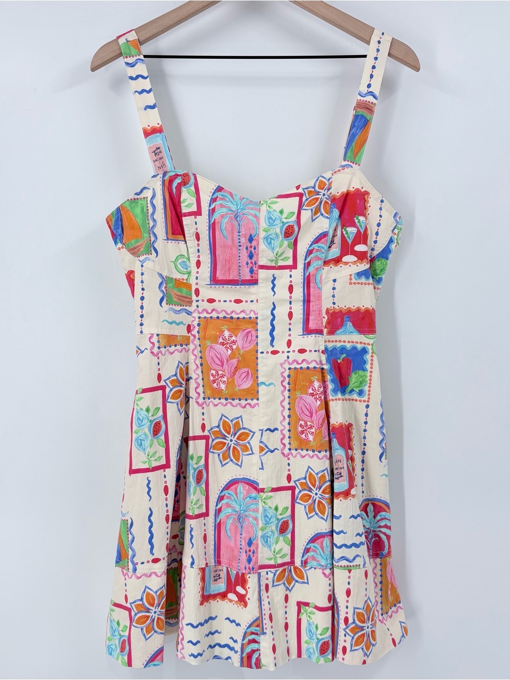 Avec Les Filles Postcards Sweetheart Mini Dress
